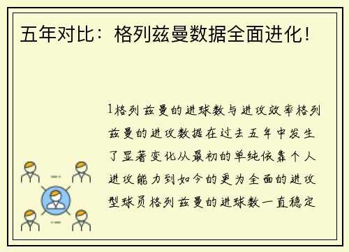 五年对比：格列兹曼数据全面进化！